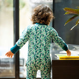 The Green Leaves ZippySuit. The perfect baby grow has a 2-way zip for quick and easy changes, foldable mitts and foldable feet pouches.